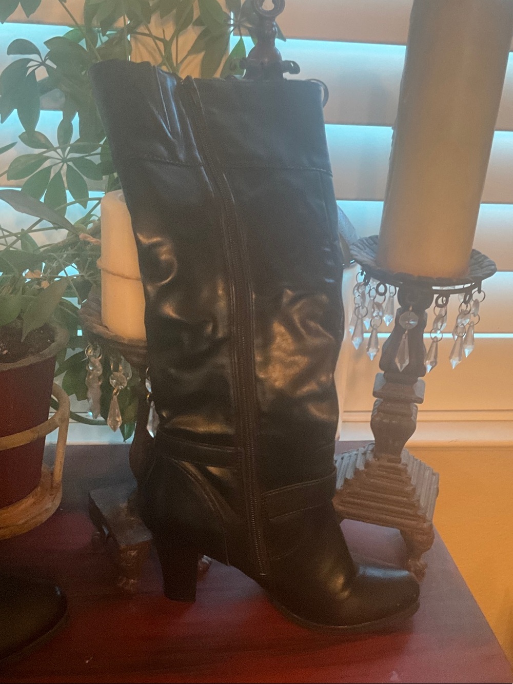 Style & Co. Black Mid-Calf Buckle Heeled Boots - Picture 2 of 12